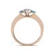 4 - Valene Diamond and Blue Topaz Three Stone Engagement Ring 