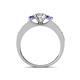 4 - Valene Diamond and Iolite Three Stone Engagement Ring 