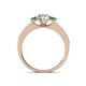 4 - Valene Diamond and Emerald Three Stone Engagement Ring 