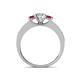 4 - Valene Diamond and Ruby Three Stone Engagement Ring 