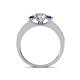 4 - Valene Diamond and Blue Sapphire Three Stone Engagement Ring 