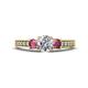 1 - Valene Diamond and Pink Tourmaline Three Stone Engagement Ring 