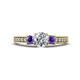 1 - Valene Diamond and Iolite Three Stone Engagement Ring 