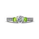 1 - Valene Diamond and Peridot Three Stone Engagement Ring 