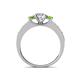 4 - Valene Diamond and Peridot Three Stone Engagement Ring 