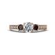 1 - Valene Diamond and Red Garnet Three Stone Engagement Ring 