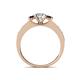 4 - Valene Diamond and Red Garnet Three Stone Engagement Ring 