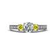 1 - Valene Yellow and White Diamond Three Stone Engagement Ring 