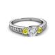 2 - Valene Yellow and White Diamond Three Stone Engagement Ring 