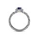5 - Allene Signature Round Blue Sapphire and Diamond Halo Engagement Ring 