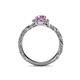 5 - Allene Signature Diamond and Pink Sapphire Halo Engagement Ring 
