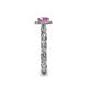6 - Allene Signature Diamond and Pink Sapphire Halo Engagement Ring 