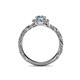 5 - Allene Signature Aquamarine and Diamond Halo Engagement Ring 
