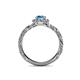 5 - Allene Signature Blue Topaz and Diamond Halo Engagement Ring 