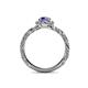 5 - Allene Signature Iolite and Diamond Halo Engagement Ring 
