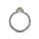 5 - Allene Signature Round Peridot and Diamond Halo Engagement Ring 
