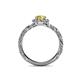 5 - Allene Signature Yellow Sapphire and Diamond Halo Engagement Ring 