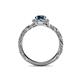 5 - Allene Signature Blue and White Diamond Halo Engagement Ring 