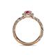 5 - Allene Signature Pink Tourmaline and Diamond Halo Engagement Ring 