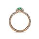 5 - Allene Signature Emerald and Diamond Halo Engagement Ring 