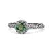 1 - Allene Signature Diamond and Lab Created Alexandrite Halo Engagement Ring 