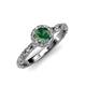 4 - Allene Signature Diamond and Lab Created Alexandrite Halo Engagement Ring 