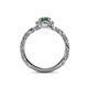5 - Allene Signature Diamond and Lab Created Alexandrite Halo Engagement Ring 