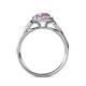 5 - Kallista Signature Lab Created Pink Sapphire and Diamond Halo Engagement Ring 