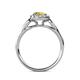 5 - Kallista Signature Lab Created Yellow Sapphire and Diamond Halo Engagement Ring 