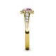 6 - Kallista Signature Lab Created Pink Sapphire and Diamond Halo Engagement Ring 