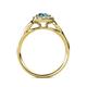 5 - Kallista Signature Blue Topaz and Diamond Halo Engagement Ring 