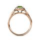 5 - Kallista Signature Peridot and Diamond Halo Engagement Ring 