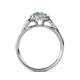 5 - Kallista Signature Aquamarine and Diamond Halo Engagement Ring 
