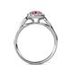 5 - Kallista Signature Pink Tourmaline and Diamond Halo Engagement Ring 