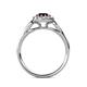 5 - Kallista Signature Red Garnet and Diamond Halo Engagement Ring 