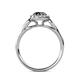 5 - Kallista Signature Black and White Diamond Halo Engagement Ring 