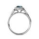 5 - Kallista Signature London Blue Topaz and Diamond Halo Engagement Ring 
