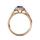 5 - Kallista Signature Blue Sapphire and Diamond Halo Engagement Ring 