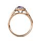 5 - Kallista Signature Iolite and Diamond Halo Engagement Ring 
