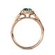 5 - Kallista Signature London Blue Topaz and Diamond Halo Engagement Ring 