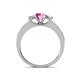 4 - Valene Pink Sapphire and Diamond Three Stone with Side Pink Sapphire Ring 