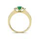 4 - Valene Emerald and Diamond Three Stone with Side Emerald Ring 