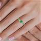 5 - Valene Emerald and Diamond Three Stone with Side Emerald Ring 