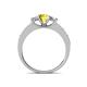 4 - Valene Yellow Sapphire and Diamond Three Stone with Side Yellow Sapphire Ring 