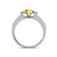 4 - Valene Yellow and White Diamond Three Stone with Side Yellow Diamond Ring 