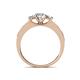 4 - Valene Diamond Three Stone with Side Pink Tourmaline Ring 