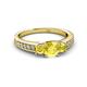 2 - Valene Yellow Sapphire Three Stone with Side Diamond Ring 
