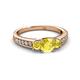 2 - Valene Yellow Sapphire Three Stone with Side Diamond Ring 