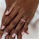 6 - Valene Pink Sapphire Three Stone with Side Diamond Ring 