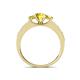 4 - Valene Yellow Sapphire Three Stone with Side Diamond Ring 